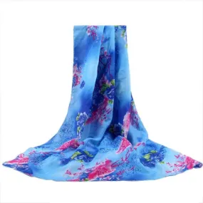 160*50cm   Print Chiffon Scarf Big Size Square Scarf Women Wrap Beach Cover Up Female womens scarfs fashionable YLYL SM6