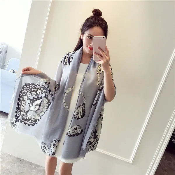 190cm*90cm Women Scarves Necklace Printed Soft Long Wraps Shawl Scarves Cotton Scarf Shawls