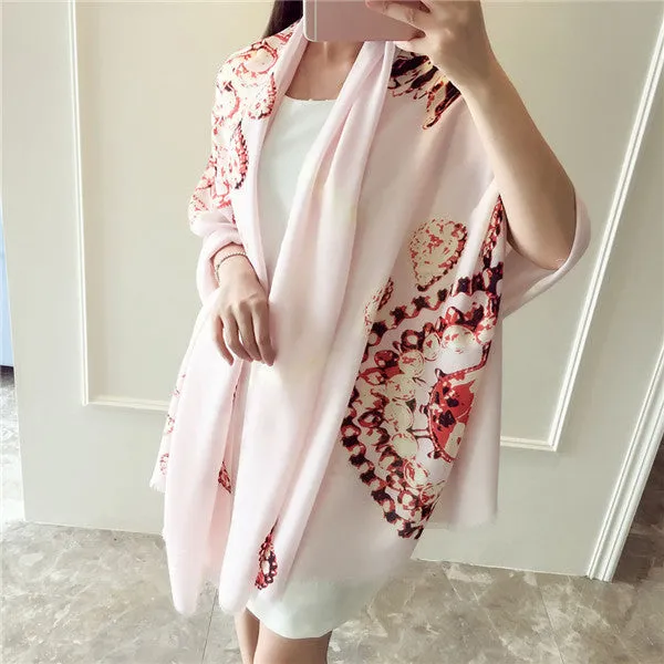 190cm*90cm Women Scarves Necklace Printed Soft Long Wraps Shawl Scarves Cotton Scarf Shawls