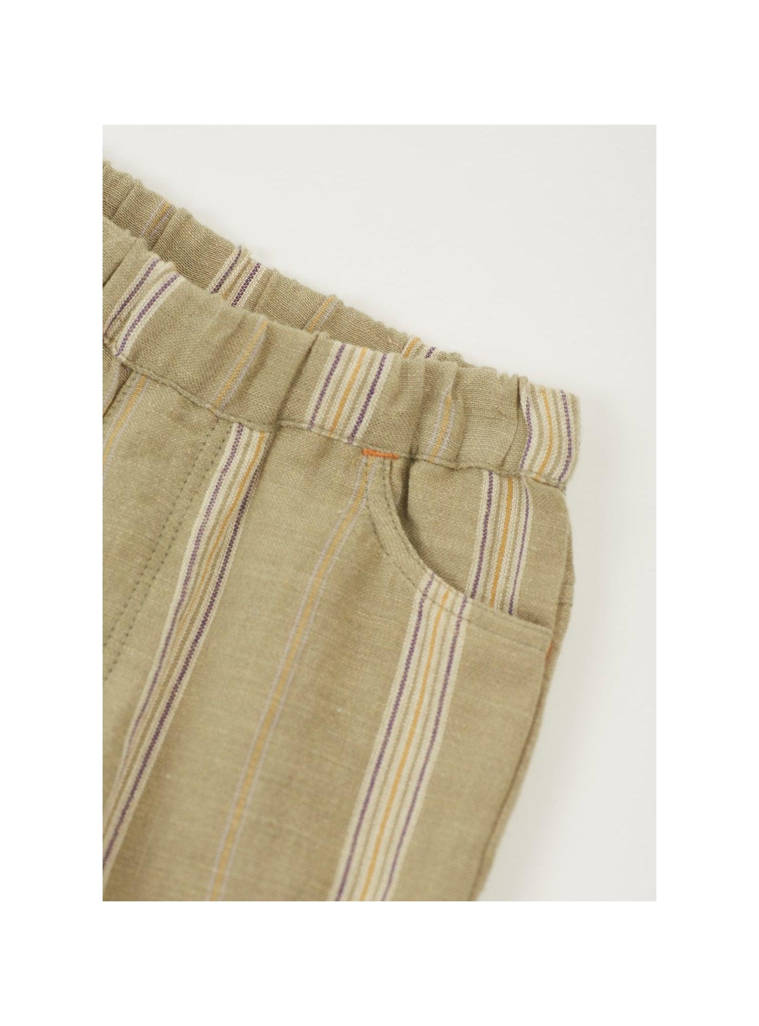 [70%OFF] STRIPED BABY PANTS LINEN