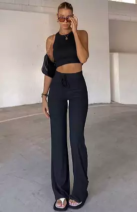 Adore You Ribbed Pants Black