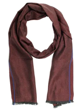 Agnona Scarf Bordeaux Herringbone - Luxury Silk Shawl FINAL SALE