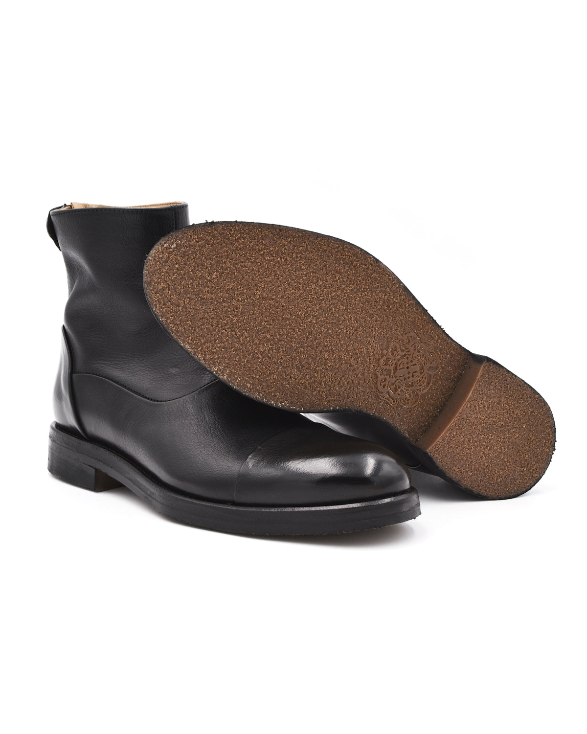 Alberto Fasciani Black Crepe Sole Zip Boot