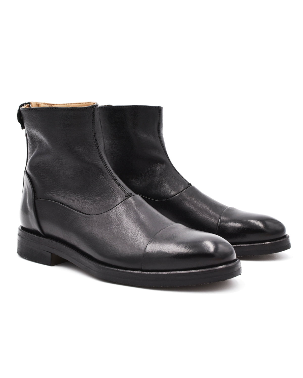 Alberto Fasciani Black Crepe Sole Zip Boot