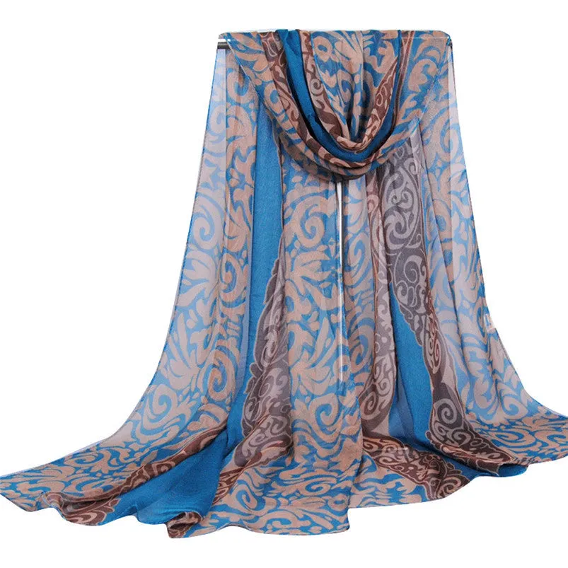 Bandana Women Printing Long Soft Wrap Scarf Ladies Shawl Georgette Scarves Scarf Luxury Fast Shipping Feida