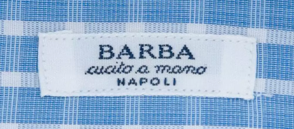 Barba Napoli Blue Shirt - Slim - 15 US / 38 EU