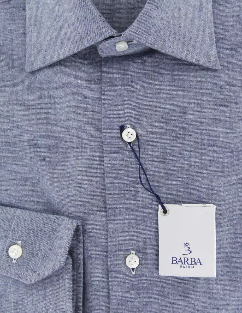 Barba Napoli Blue Shirt - Slim