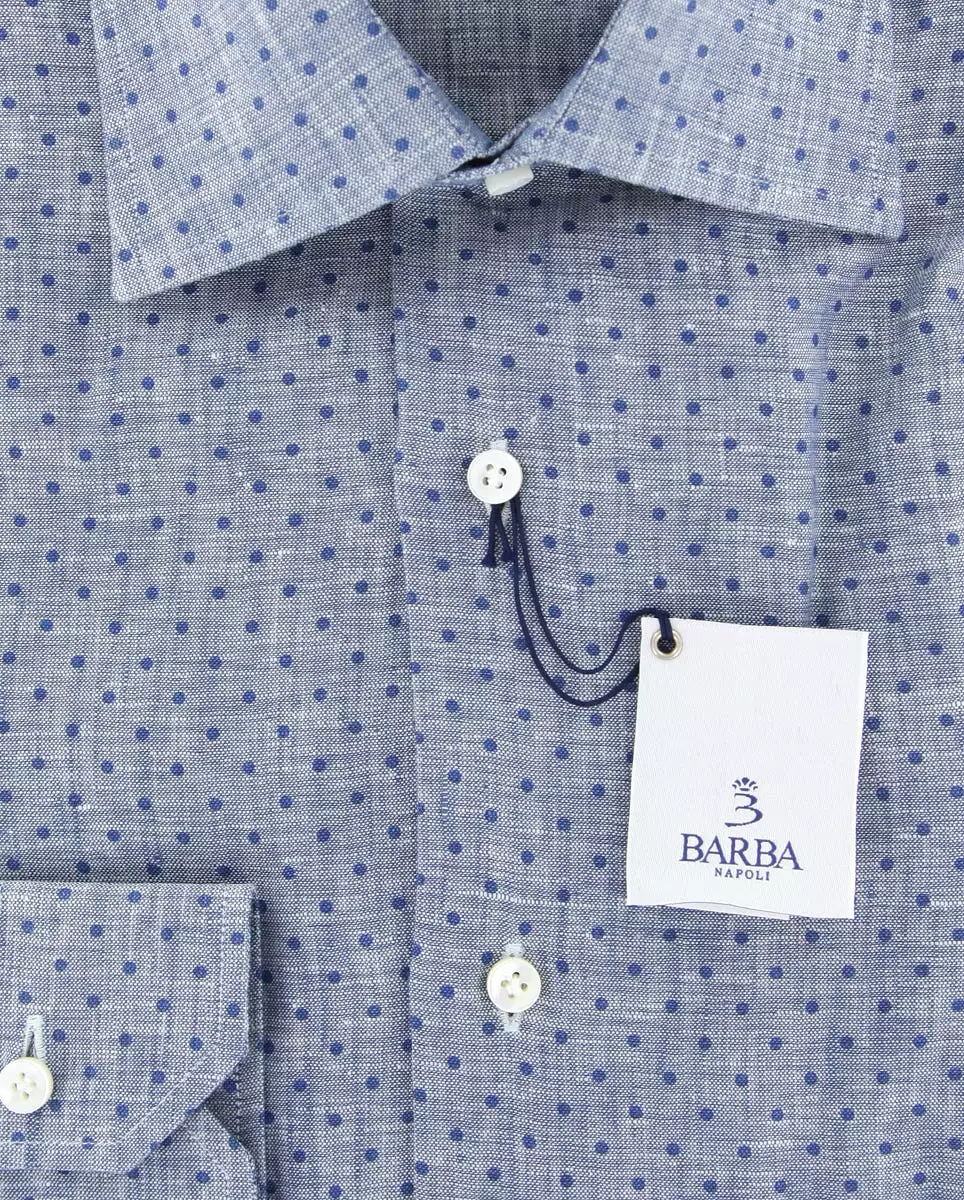 Barba Napoli Blue Shirt - Slim