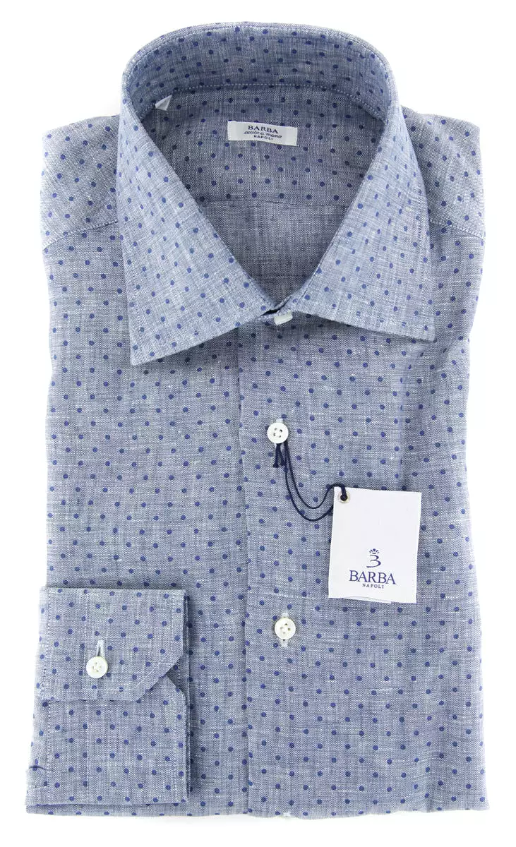 Barba Napoli Blue Shirt - Slim