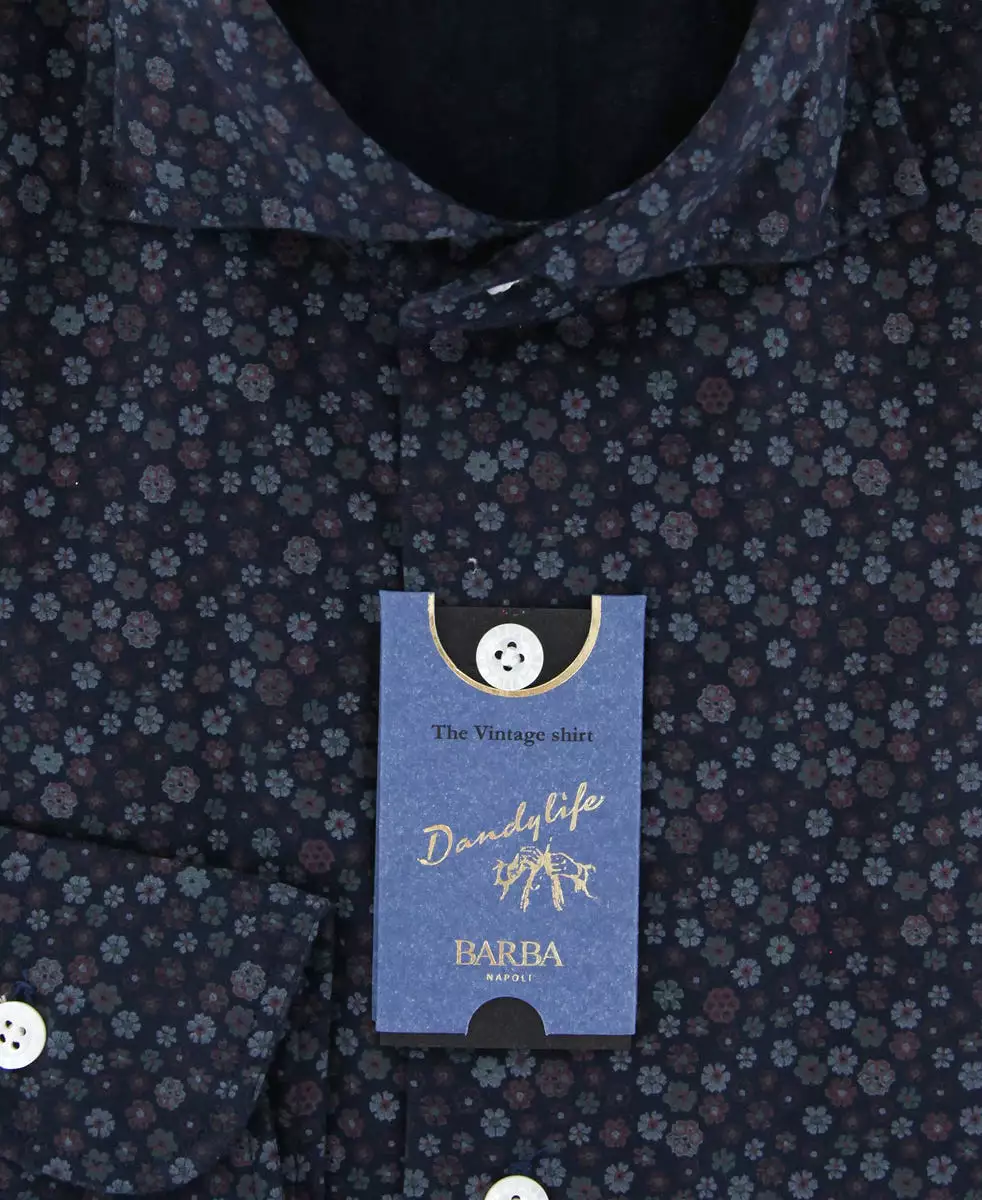 Barba Napoli Dark Blue Shirt - Extra Slim