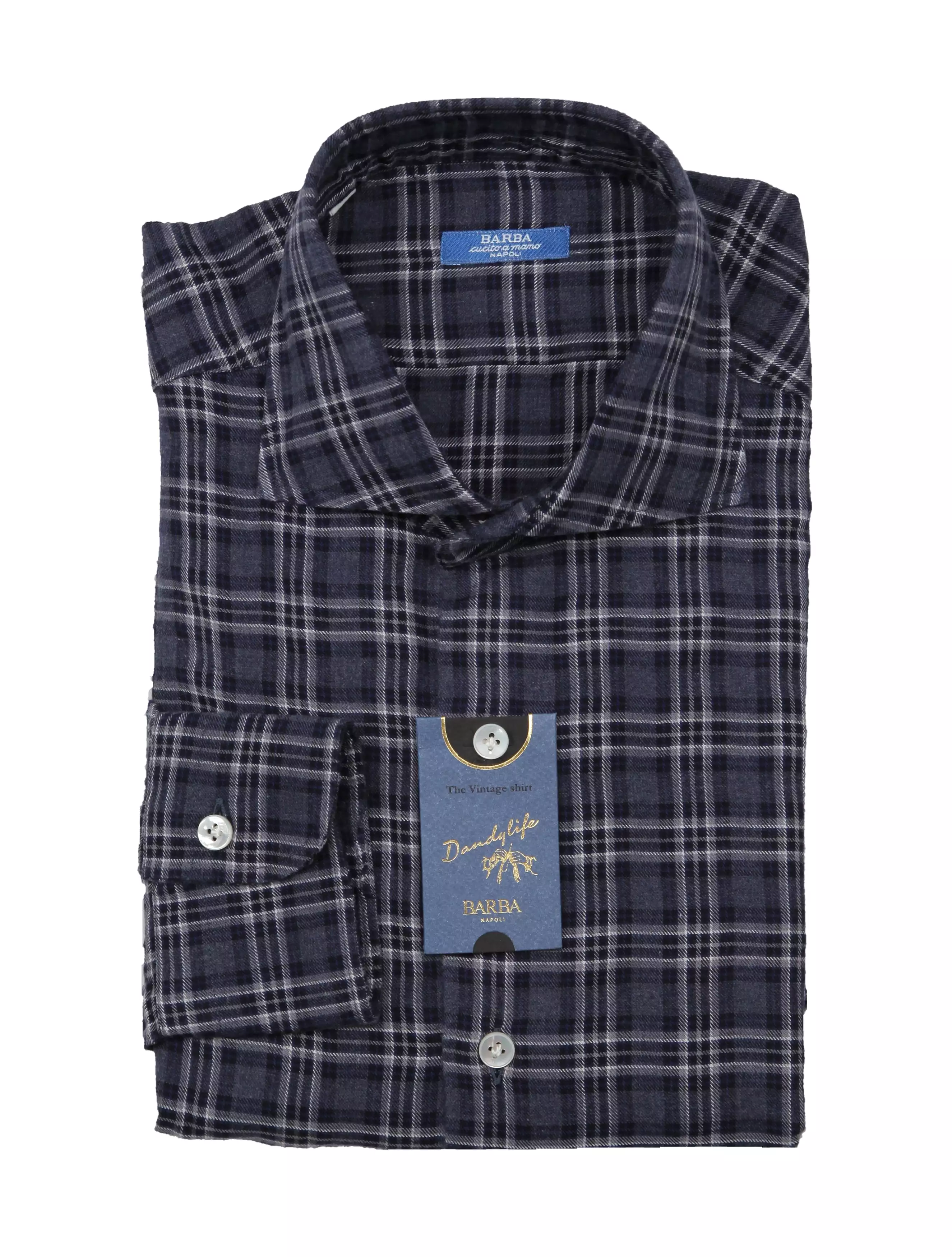 Barba Napoli Dark Blue Shirt - Extra Slim