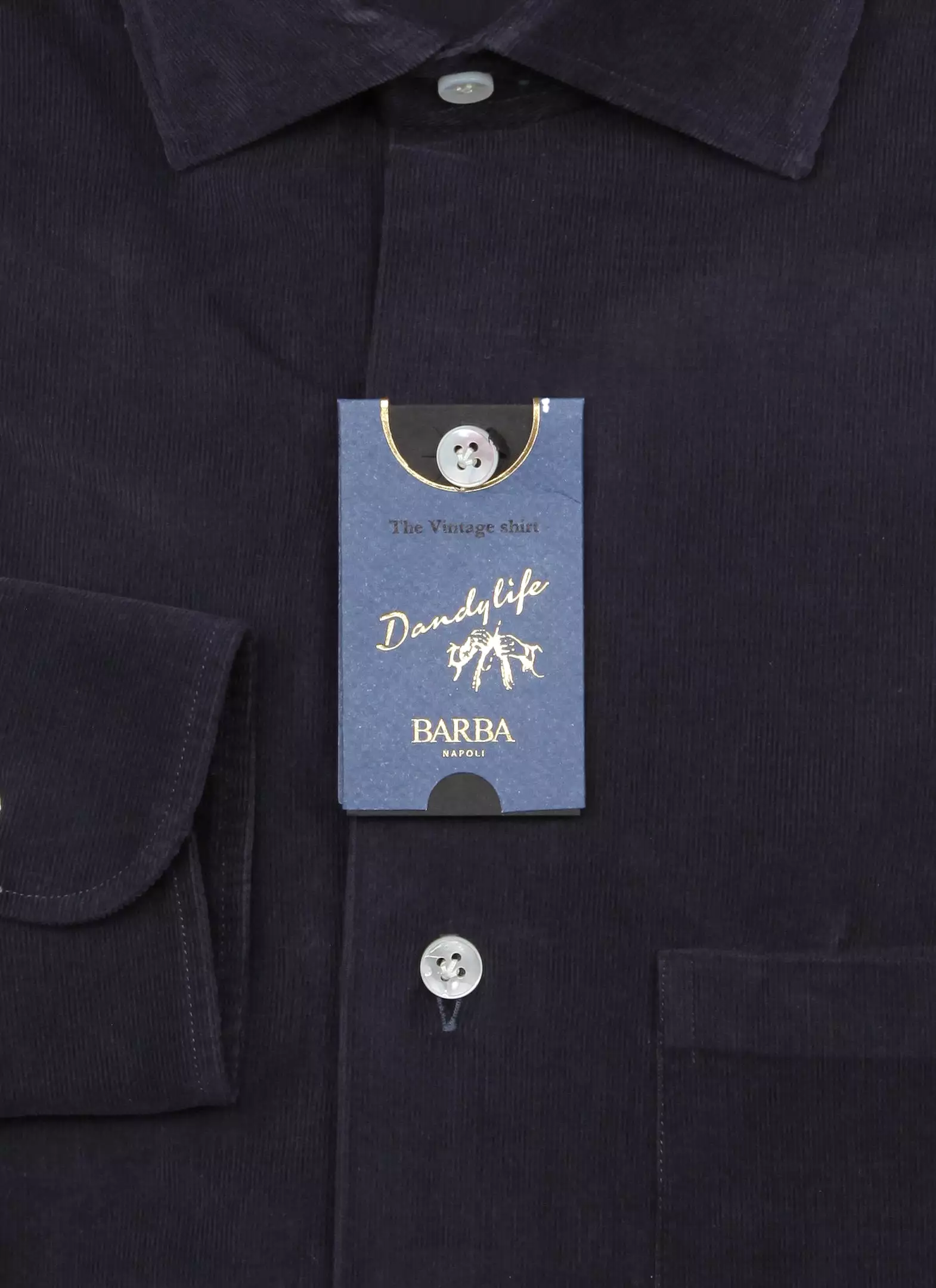 Barba Napoli Dark Blue Shirt - Slim