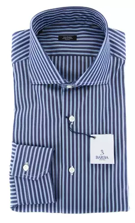 Barba Napoli Navy Blue Shirt - Extra Slim - 15 US / 38 EU