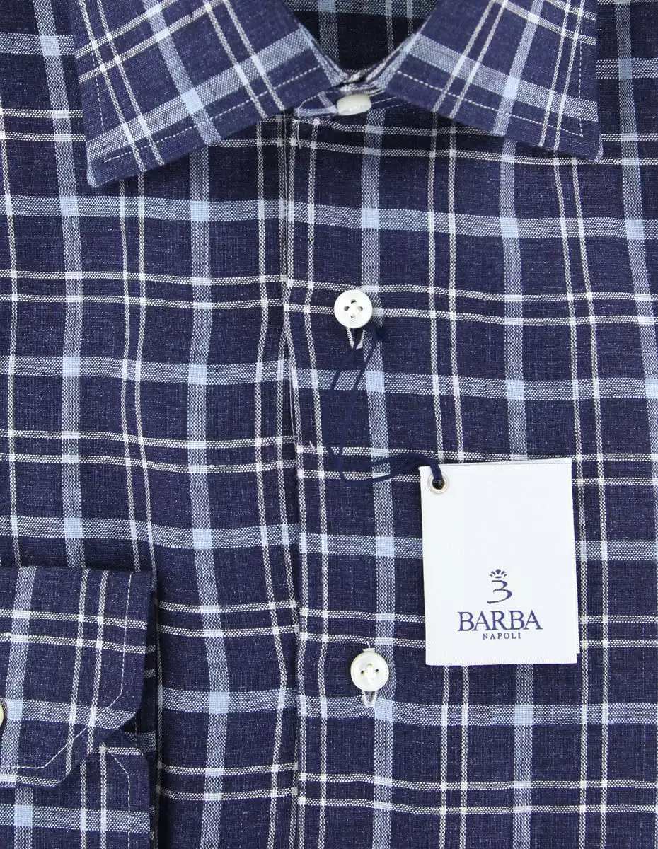 Barba Napoli Navy Blue Shirt - Slim