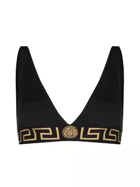 Barocco print triangle bikini top