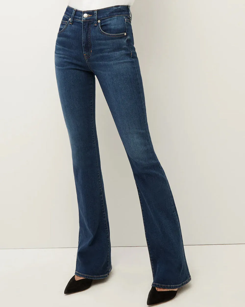 Beverly High Rise Skinny Flare Jean in Bright Blue