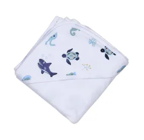 Blue Sea Life Hooded Towel