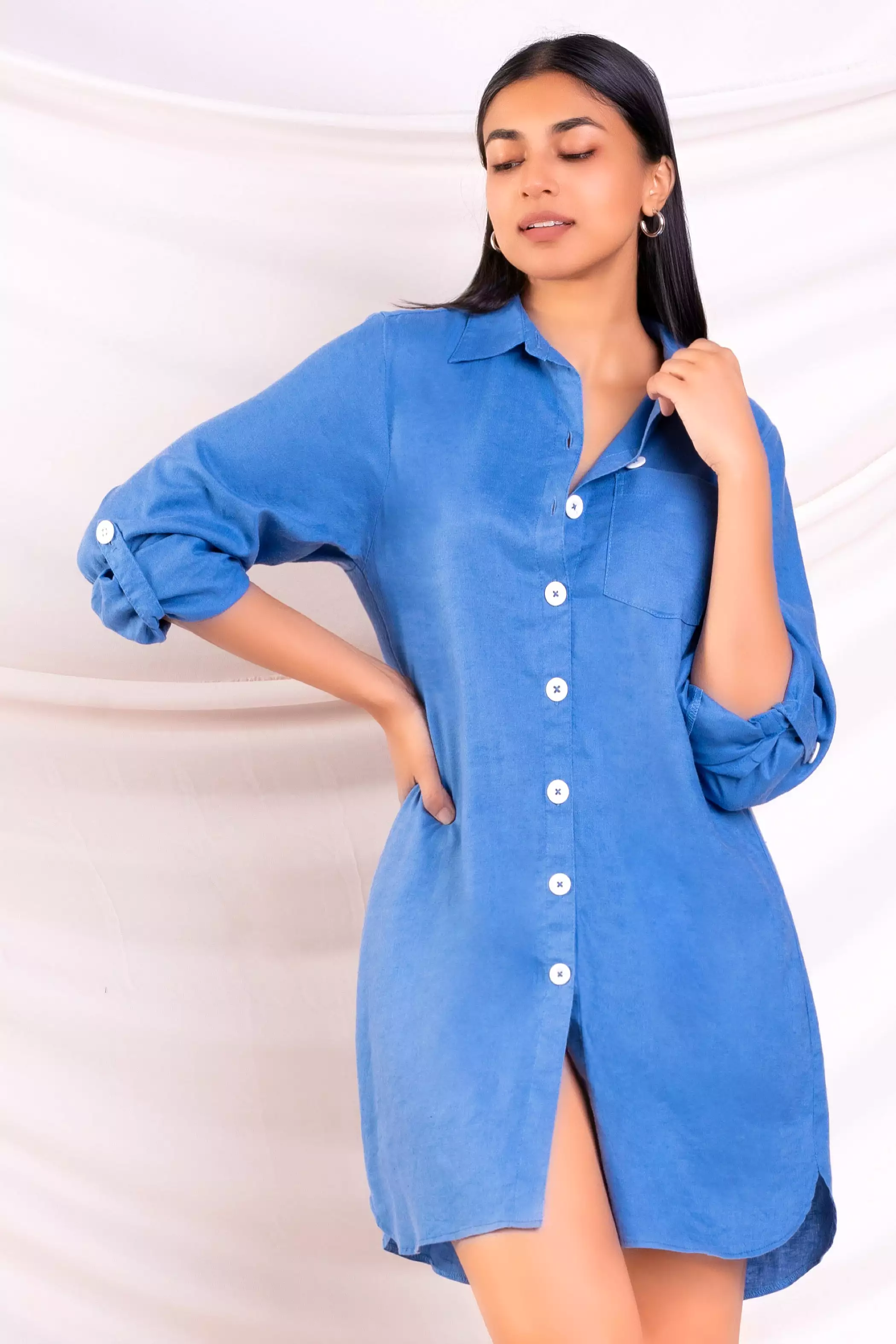 Blue Shirt Dress