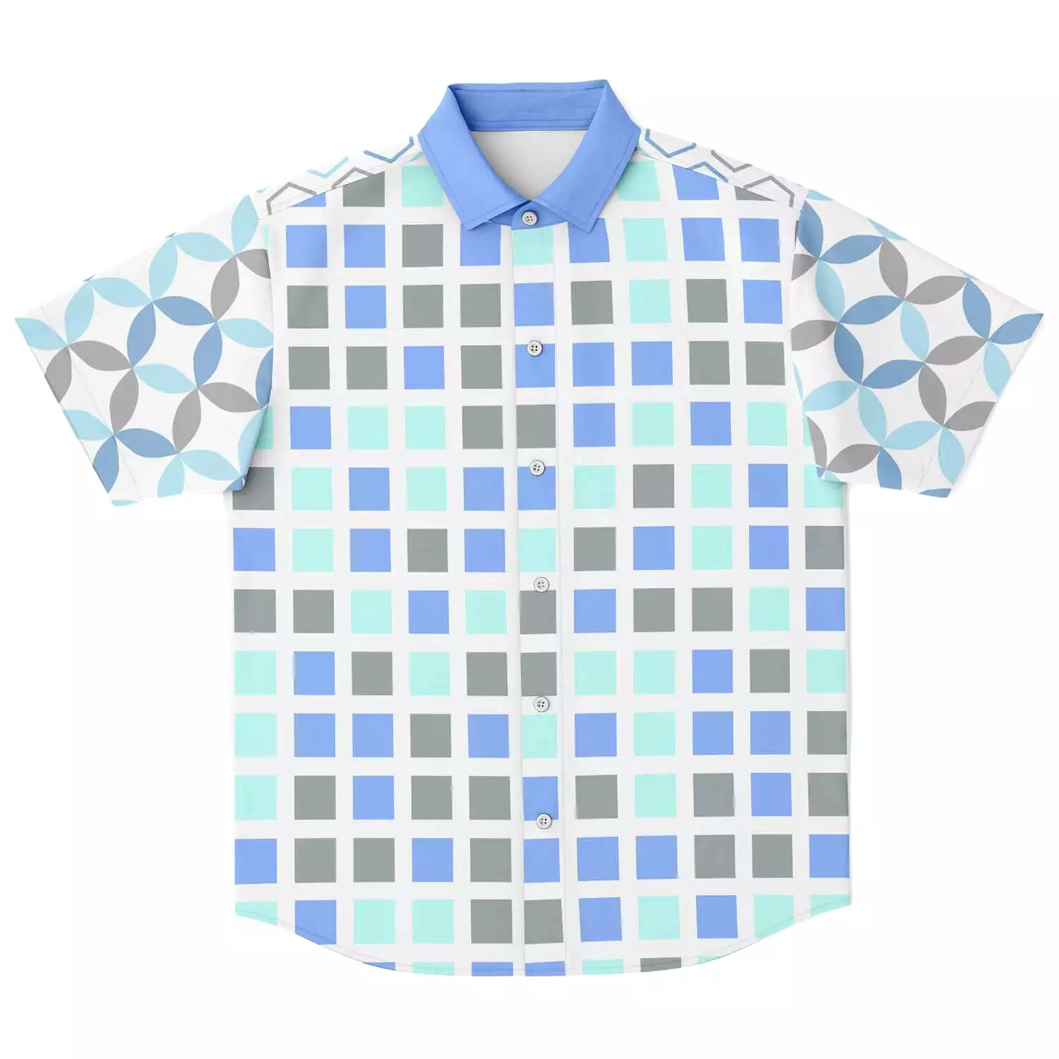 Blue Skies Ahead Short Sleeve Button Down Shirt