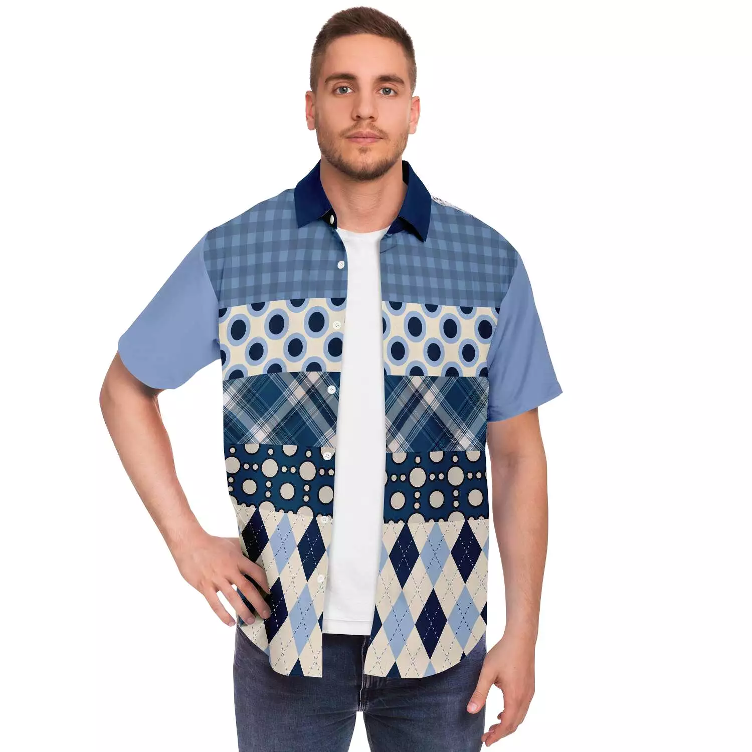 Blueberry Hill Button Short Sleeve Down Shirt