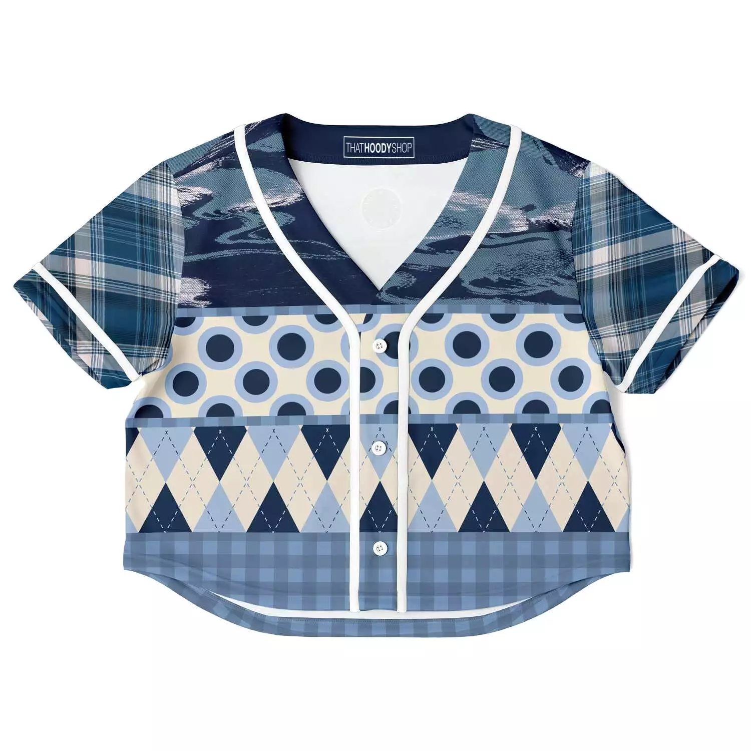 Blueberry Hill Cropped Button Front Jersey