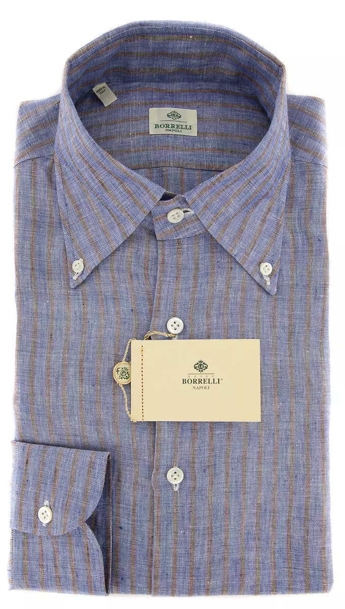 Borrelli Blue Shirt - 17 US / 43 EU