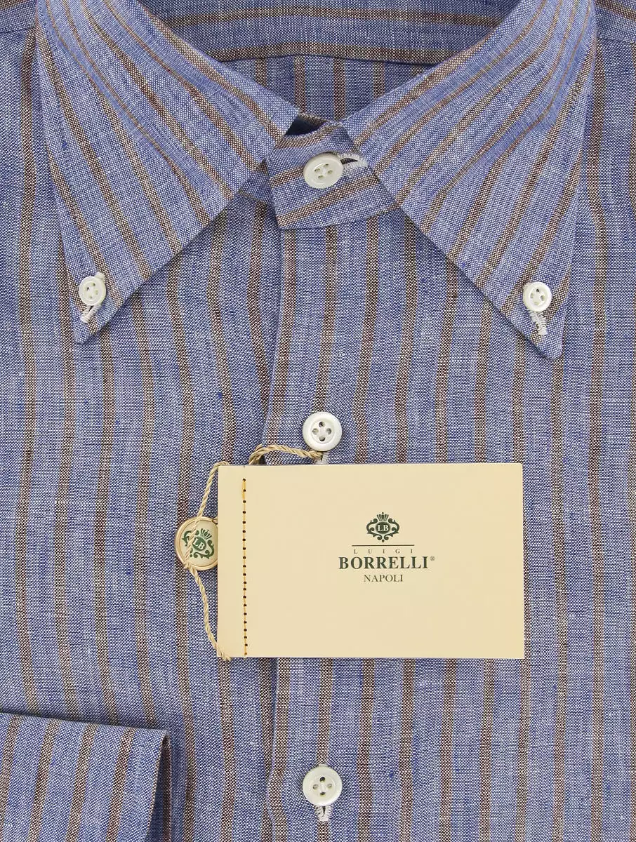 Borrelli Blue Shirt - 17 US / 43 EU