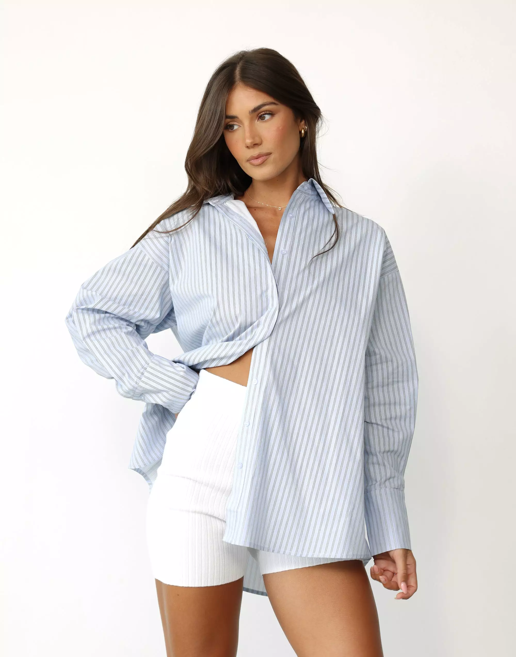 Boyfriend Shirt (Blue Stripe) - By Lioness