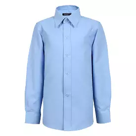 Boys Blue Textured Dress Shirt