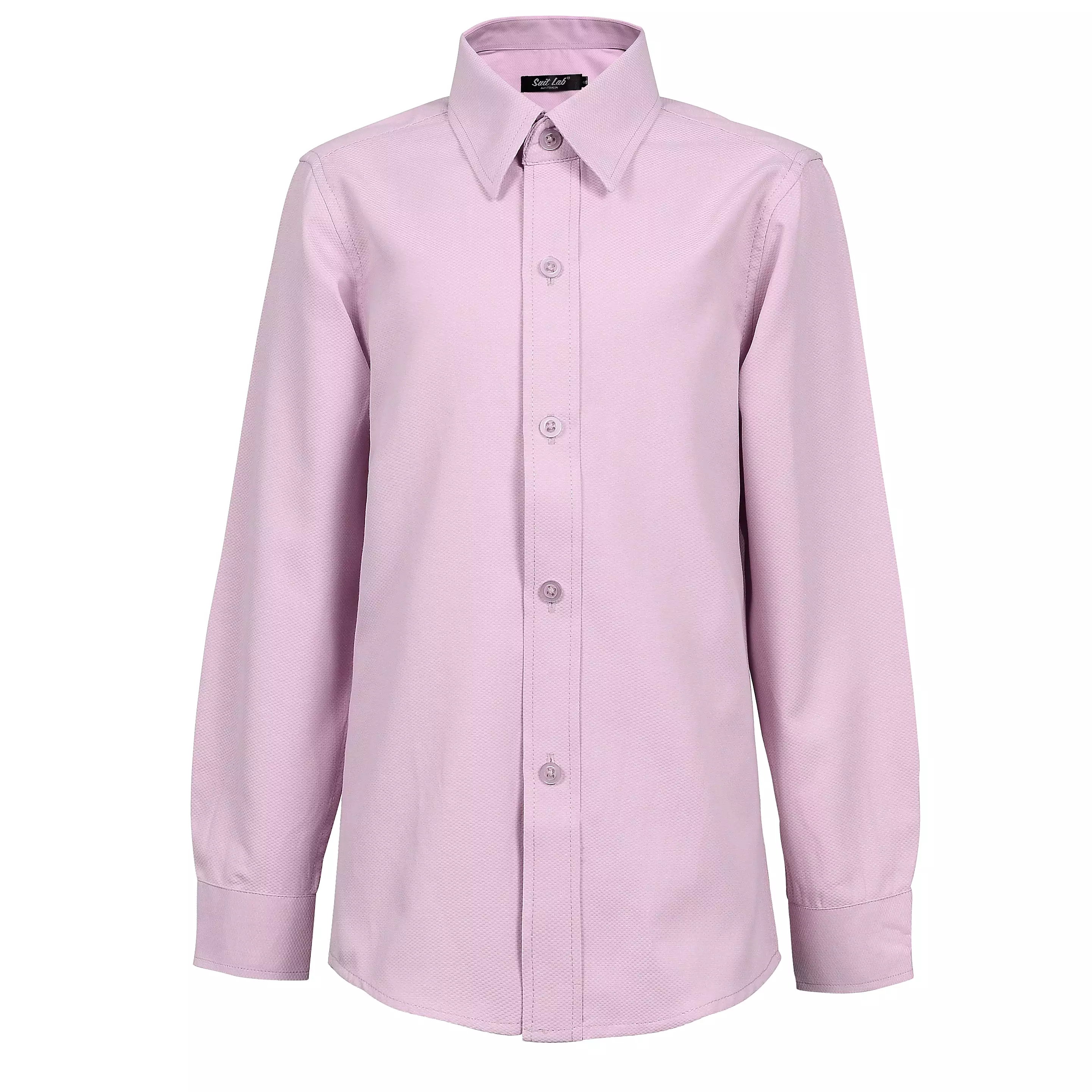 Boys Pink Textured Dress Shirt