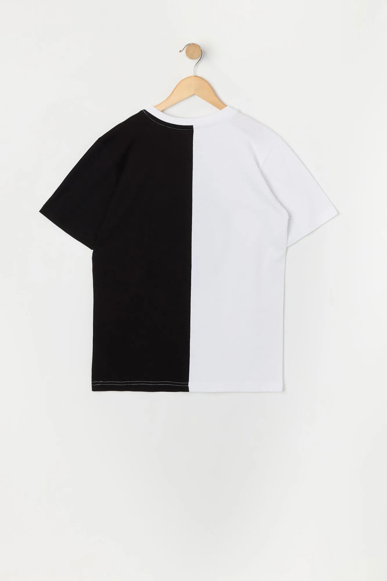 Boys Split Smiley Colourblock Graphic T-Shirt