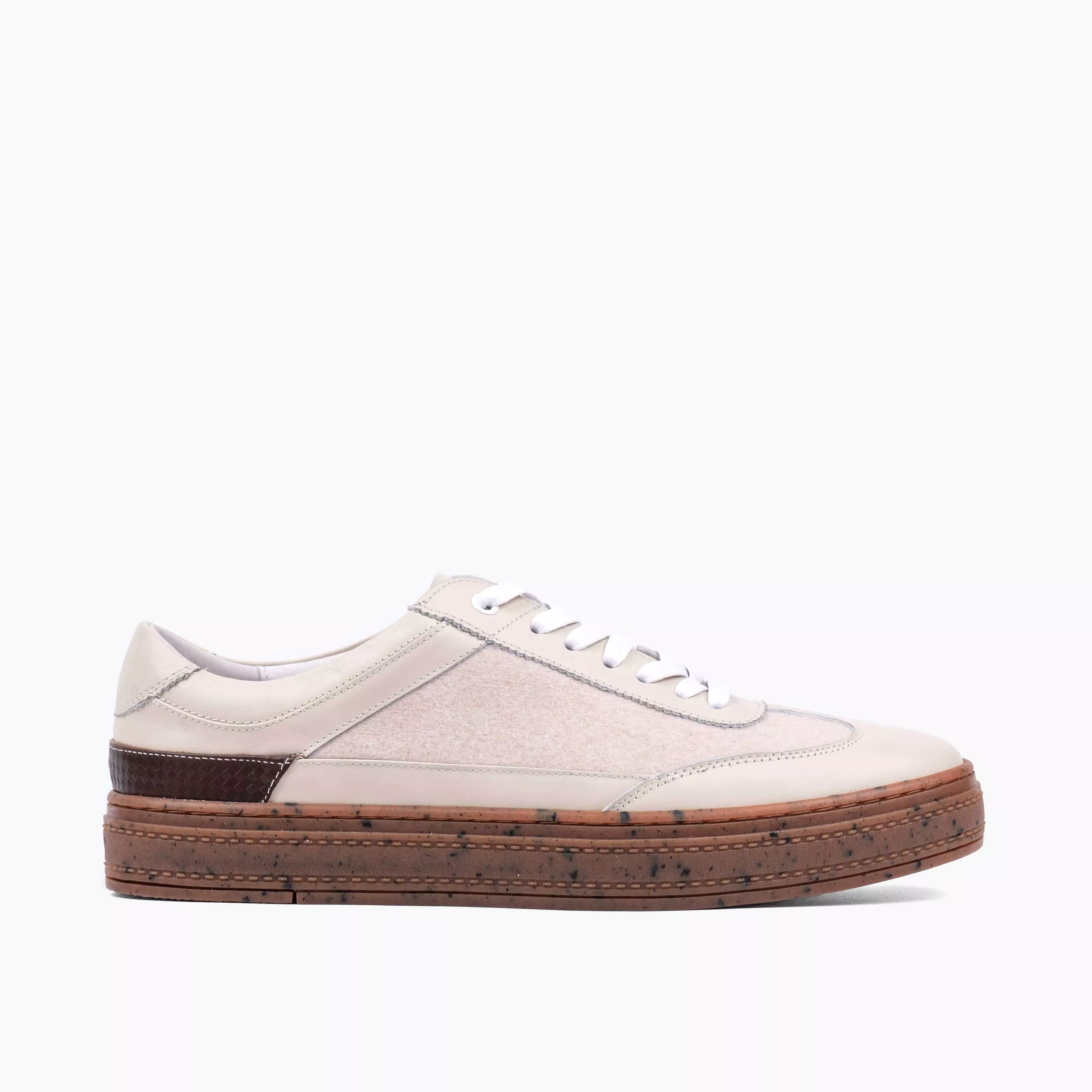 Captain Bone White Leather Sneakers