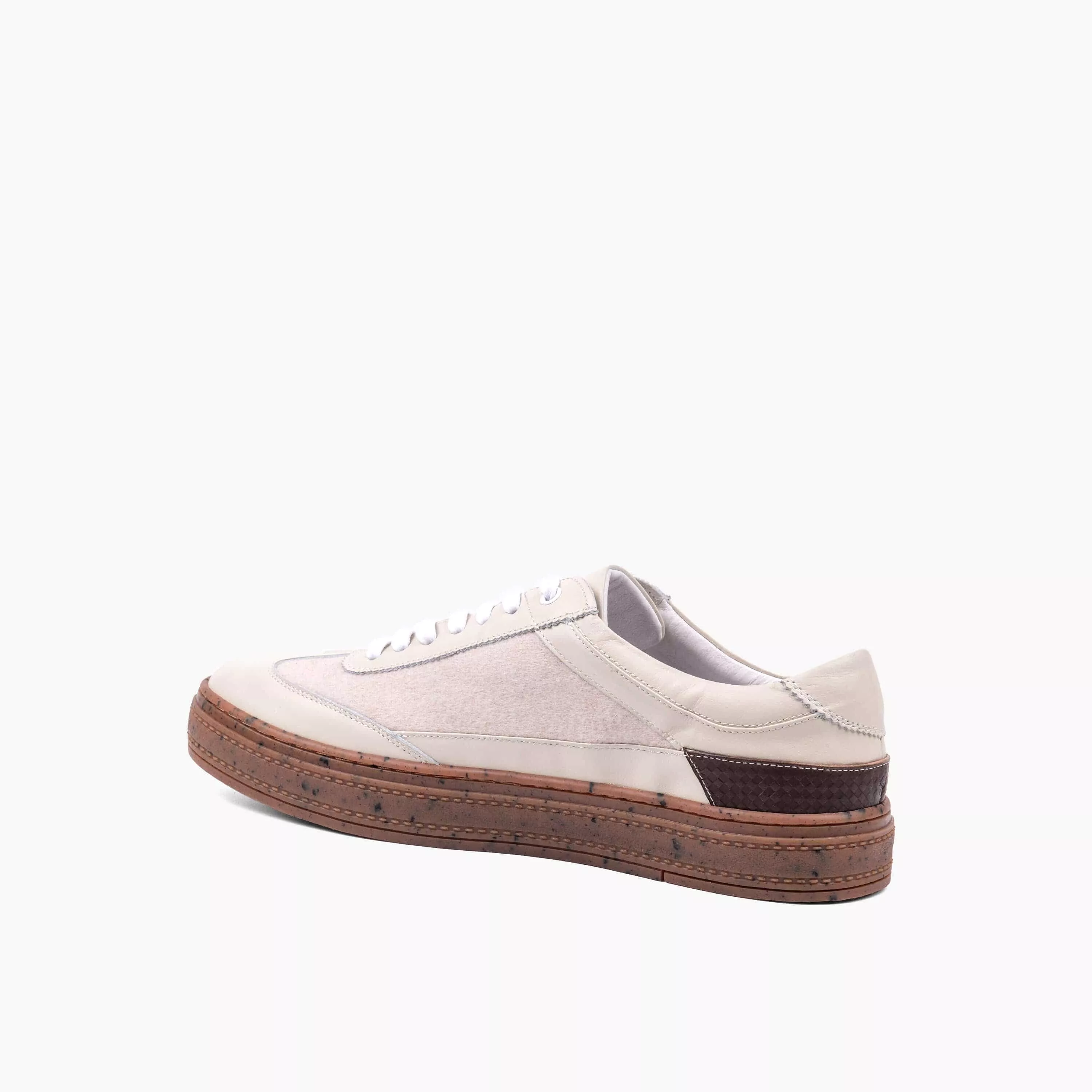 Captain Bone White Leather Sneakers