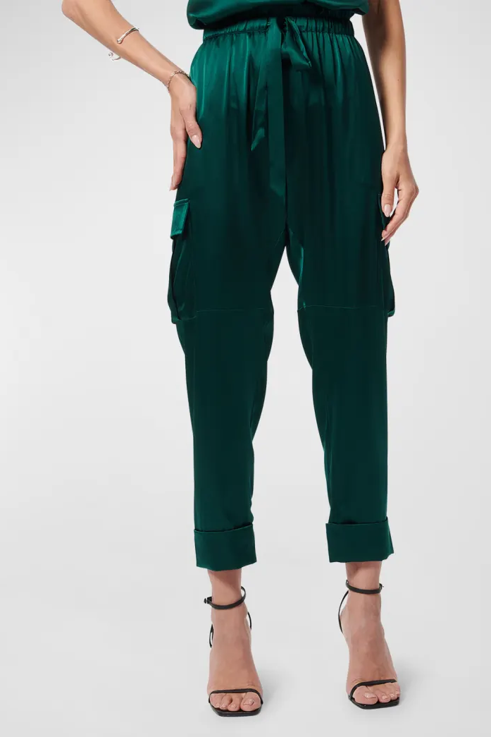 Carmen Cropped Silk Cargo Pants