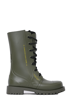 Christian Dior Green \'Diorcamp\' Rubber Rain Boots Size 36