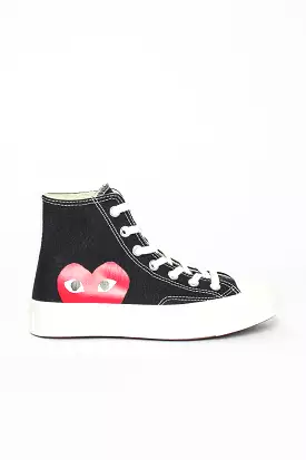 Comme Des Garons PLAY X Chuck Taylors 1970's Hi Ox Black