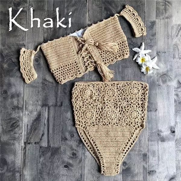 Crochet Bandeau Bikini Set