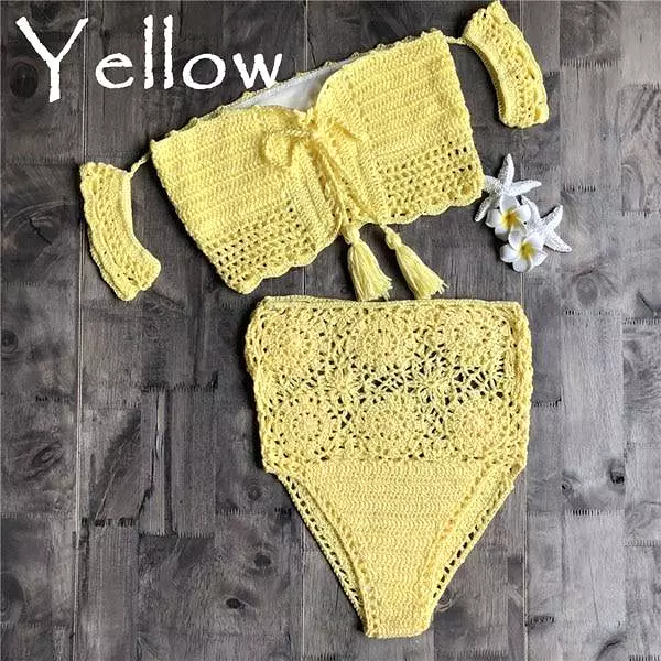 Crochet Bandeau Bikini Set