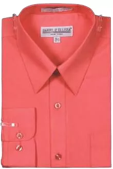 DANIEL ELLISSA BASIC DRESS SHIRT W/ CONVERTIBLE CUFF DS3001 CORAL