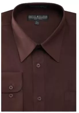 DANIEL ELLISSA BASIC DRESS SHIRT W/ CONVERTIBLE CUFF DS3001 DARK BROWN