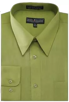 DANIEL ELLISSA BASIC DRESS SHIRT W/ CONVERTIBLE CUFF DS3001 DARK LIME