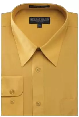 DANIEL ELLISSA BASIC DRESS SHIRT W/ CONVERTIBLE CUFF DS3001 MUSTARD