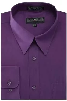 DANIEL ELLISSA BASIC DRESS SHIRT W/ CONVERTIBLE CUFF DS3001 PURPLE