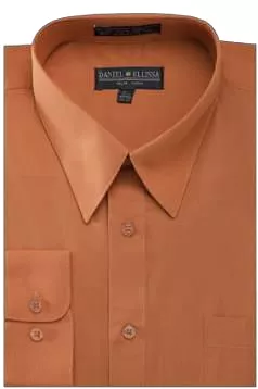 DANIEL ELLISSA BASIC DRESS SHIRT W/ CONVERTIBLE CUFF DS3001 RUST