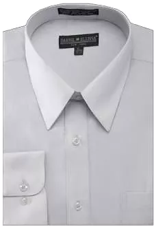 DANIEL ELLISSA BASIC DRESS SHIRT W/ CONVERTIBLE CUFF DS3001 SILVER