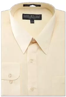 DANIEL ELLISSA BASIC DRESS SHIRT W/ CONVERTIBLE CUFF DS3001 SOFT BUTTER