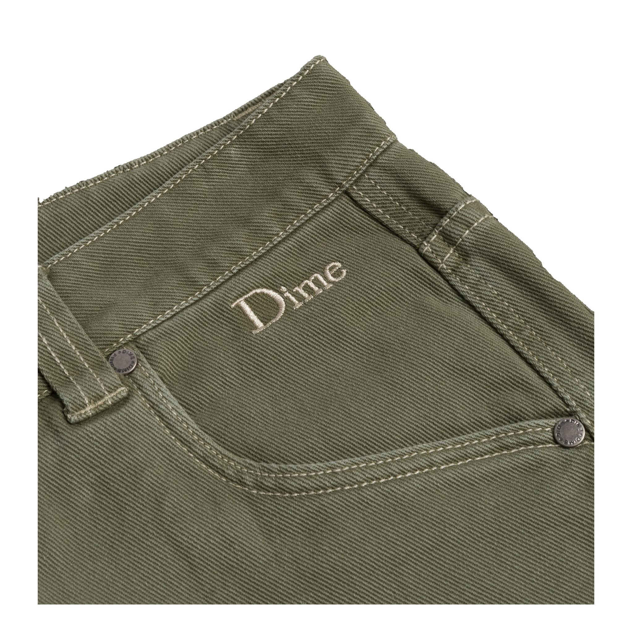 Dime Relaxed Denim Pants Green Washed