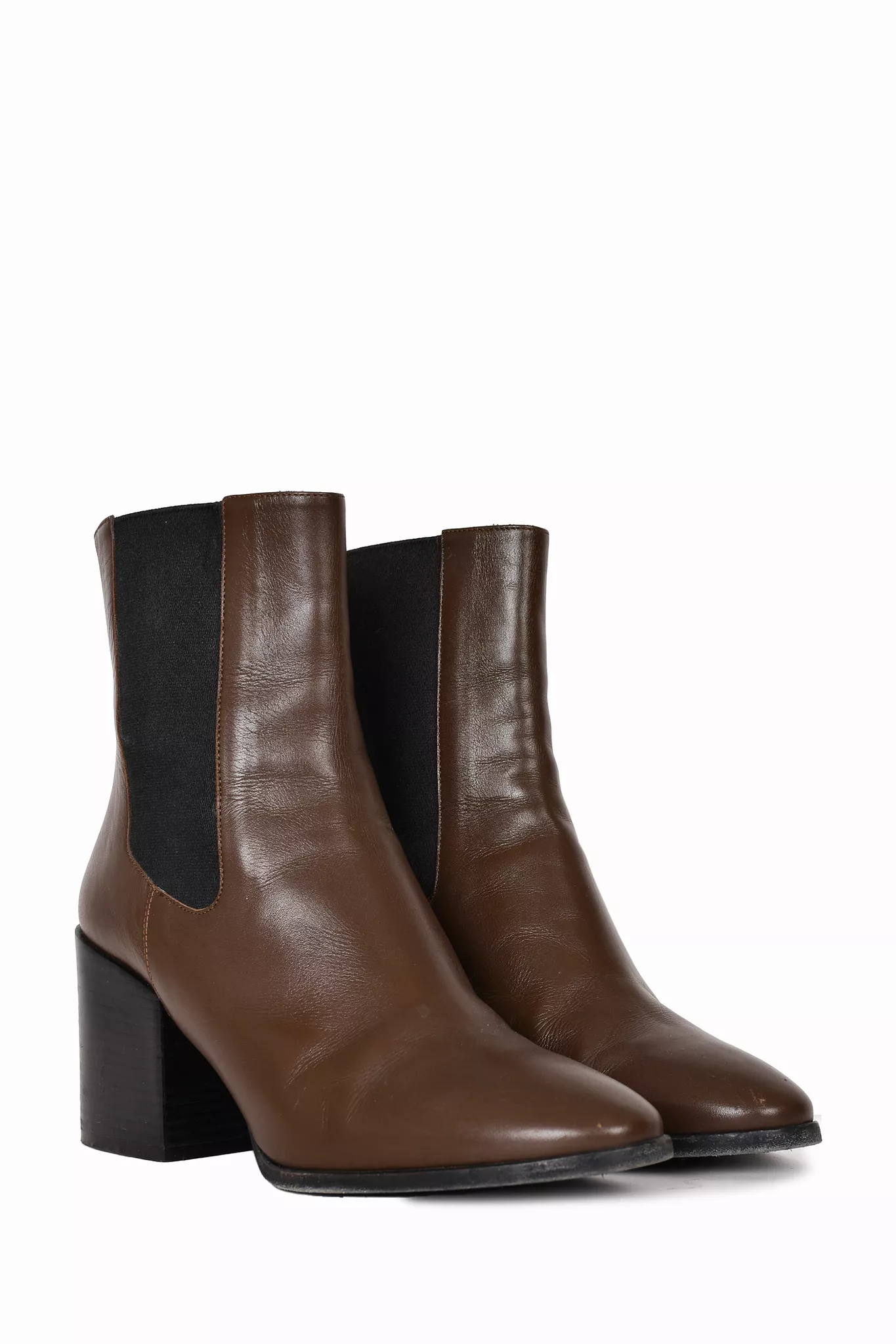 Dries Van Noten Brown Leather Heeled Chelsea Boots Size 39