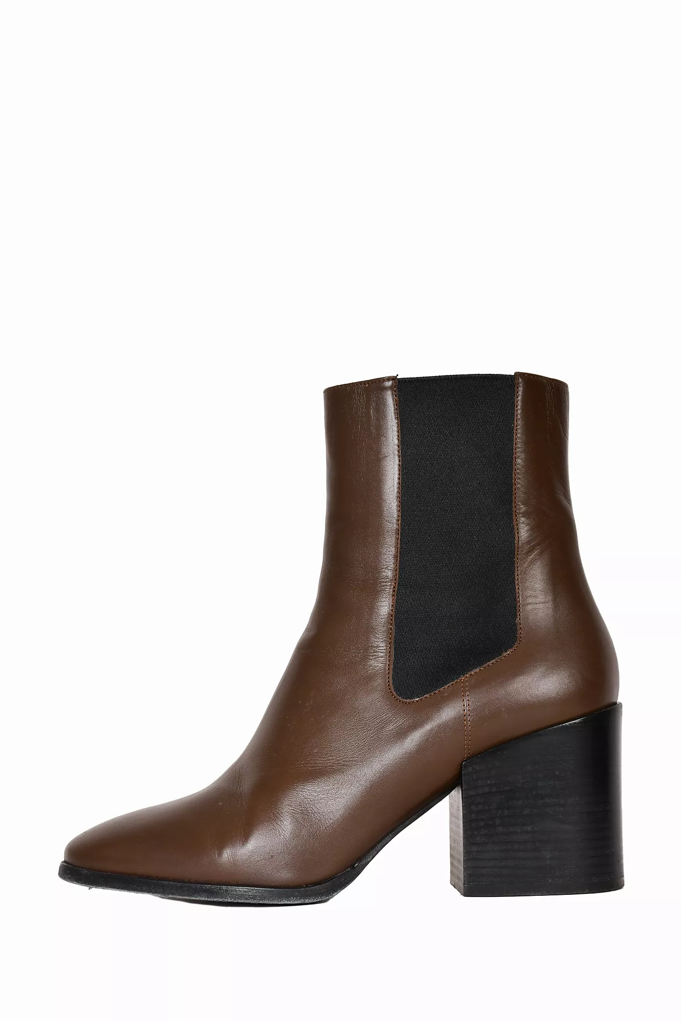 Dries Van Noten Brown Leather Heeled Chelsea Boots Size 39