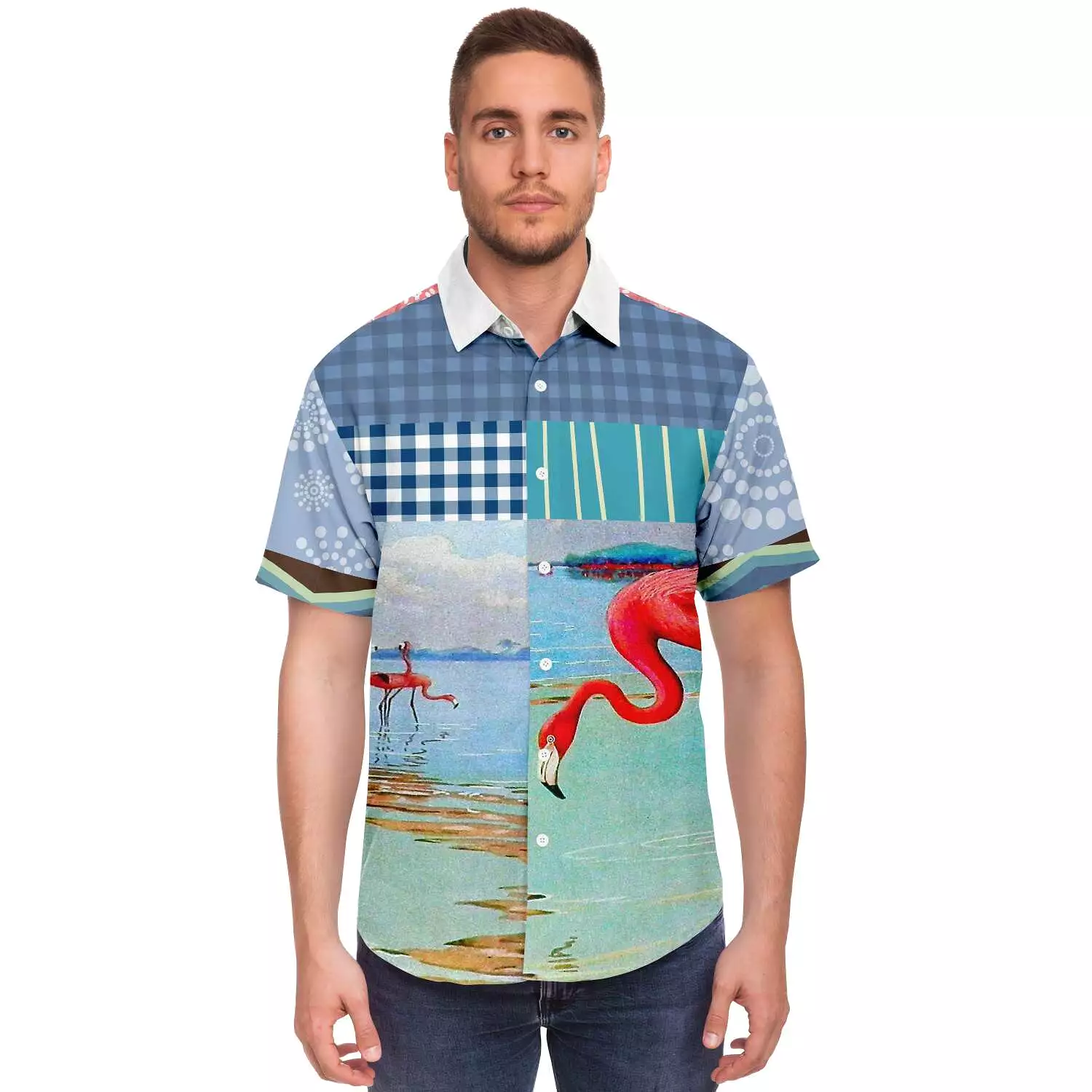 Flamingo Road Short Sleeve Button Down Shirt